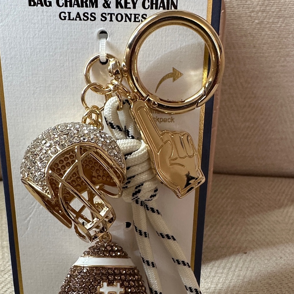 Piper N Gold and Brown Bag Charm & Keychain - Picture 3 of 10